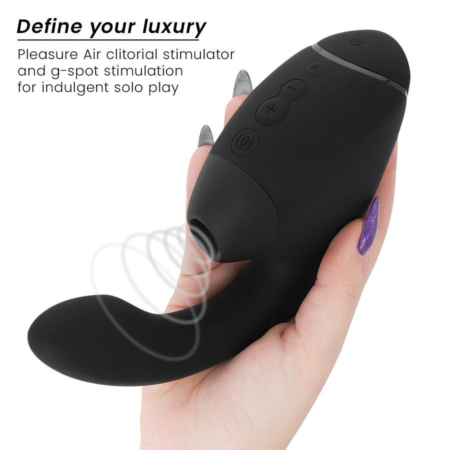 WOMANIZER - DUO NEXT ESTIMULADOR DUPLO DE CLITOR E PONTO G PRETO