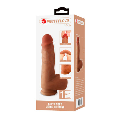 PRETTY LOVE - CURTIS DILDO REALISTA COM VENTOSA 17,3 CM -Ø- 4,2 CM