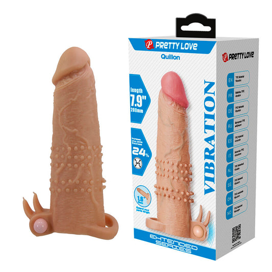 PRETTY LOVE - QUILLON CAPA PENIANA COM ESTIMULADOR CLITÓRICO E VIBRAÇÃO