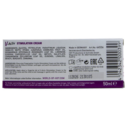 HOT - CREME ESTIMULANTE V-ACTIV PARA MULHERES 50 ML