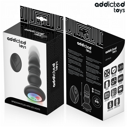 ADDICTED TOYS - PLUG ANAL GIRATÓRIO VIBRATÓRIO COM LUZ LED E CONTROLE REMOTO