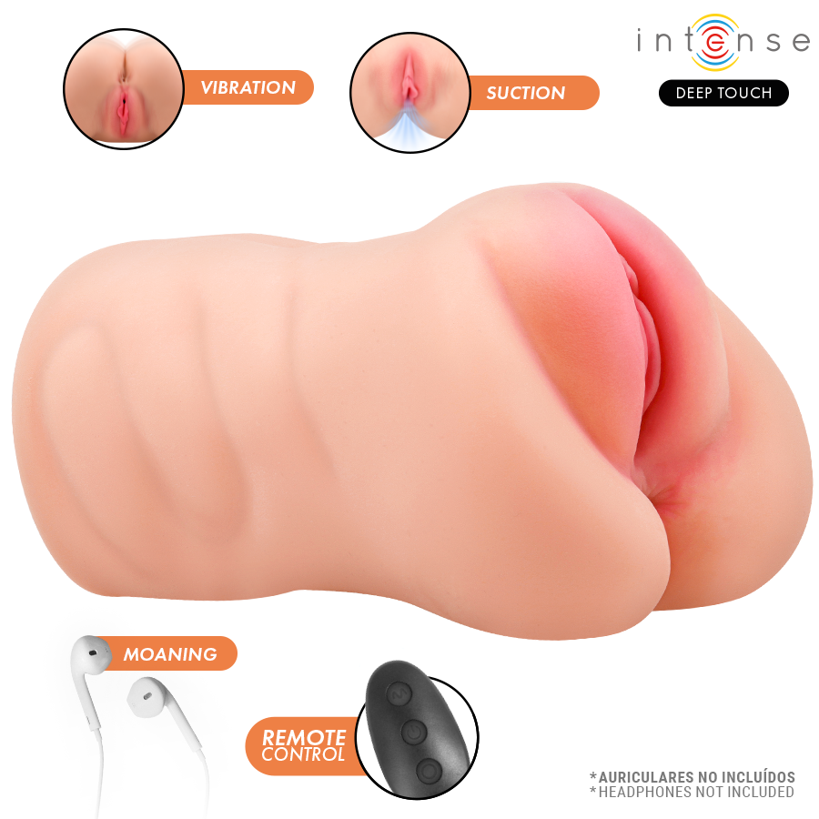 INTENSE DEEP TOUCH - KRISTA MASTURBADOR VAGINAL VIBRATÓRIO COM GEMIDOS E CONTROLE REMOTO
