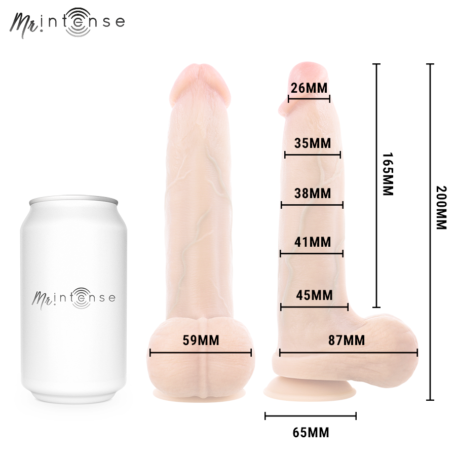 MR INTENSE - BRUCE M PÊNIS ULTRA-REALISTA COM TESTÍCULOS 20 CM -Ø- 4,5 CM