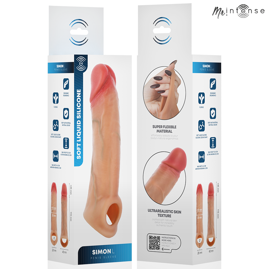 MR INTENSE - SIMON L CAPA PARA PÊNIS 16 CM -Ø- 4,5 CM