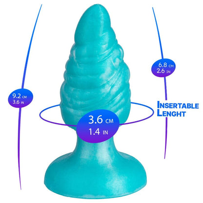 SILEXD - MELTY PLUG ANAL DE DERRETIMENTO FANTASY DE SILICONE LÍQUIDO TERMOREATIVO AZUL CELESTIAL 9,2 CM