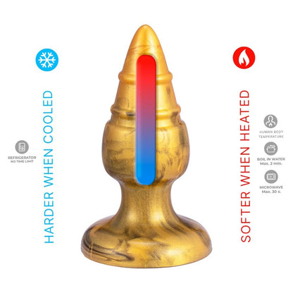SILEXD - GOLDY PLUG ANAL FANTASY DE SILICONE LÍQUIDO TERMOREATIVO DOURADO 9,2 CM