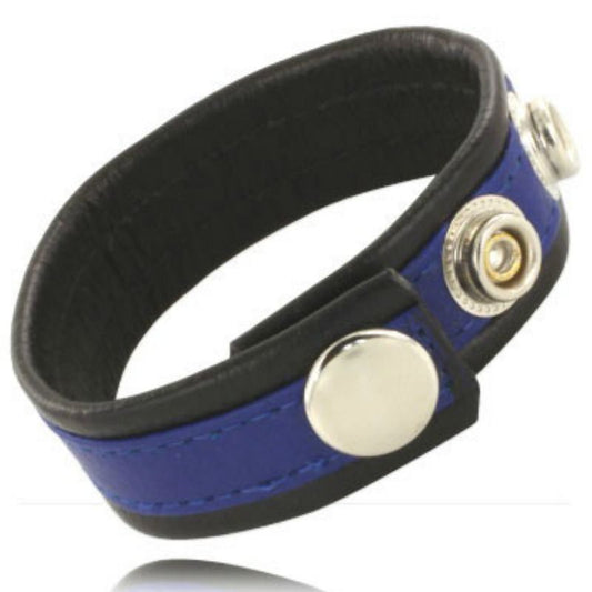 LEATHER BODY - CINTA DE COURO AJUSTÁVEL PARA PÊNIS AZUL-PRETO