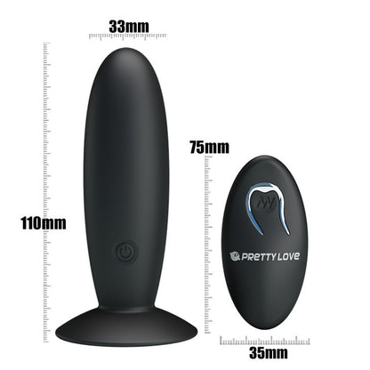 PRETTY LOVE - PLUG ANAL RECARREGÁVEL COM VIBRAÇÃO E CONTROLE