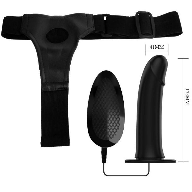 PRETTY LOVE - VITO STRAP ON COM DILDO OCO E VIBRAÇÃO 17.3 CM