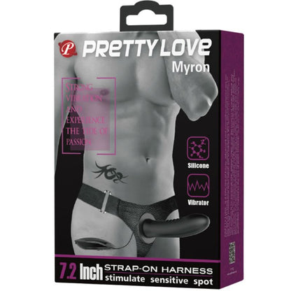 PRETTY LOVE - MYRON STRAP ON COM VIBRAÇÃO E DILDO OCO
