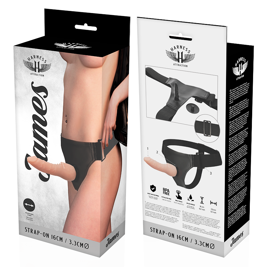 HARNESS ATTRACTION - ARNÊS JAMES 16 CM -O- 3.3 CM