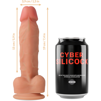 CYBER SILICOCK - STRAP-ON SILICONE LÍQUIDO OLIVER COM 3 ANÉIS GRTIS 19 CM -O- 3.9 CM